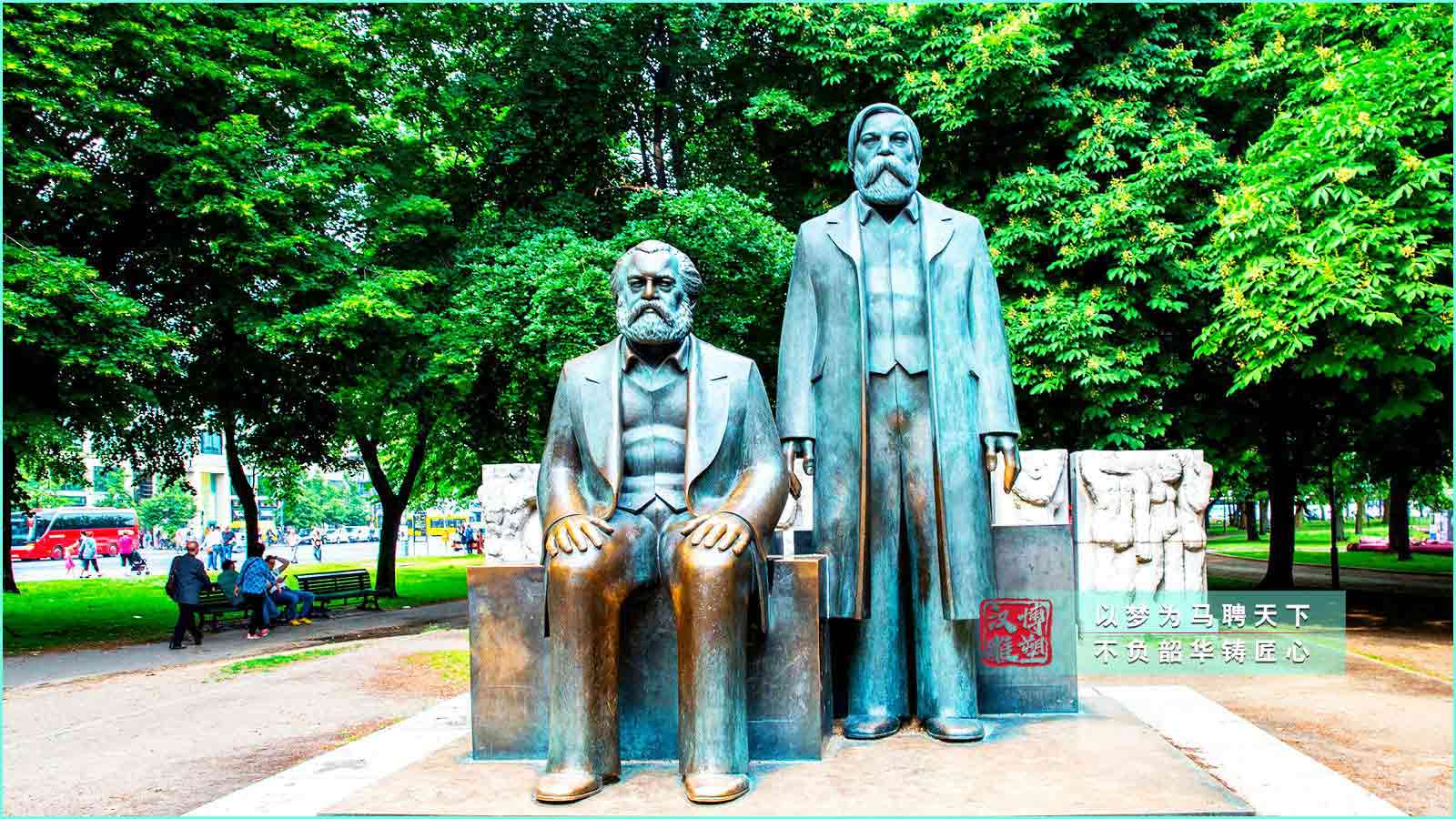 鑄銅西方名人馬克思恩格斯雕塑,戶(hù)外校園廣場(chǎng)銅雕擺件,黃銅雕塑鑄造定制廠家